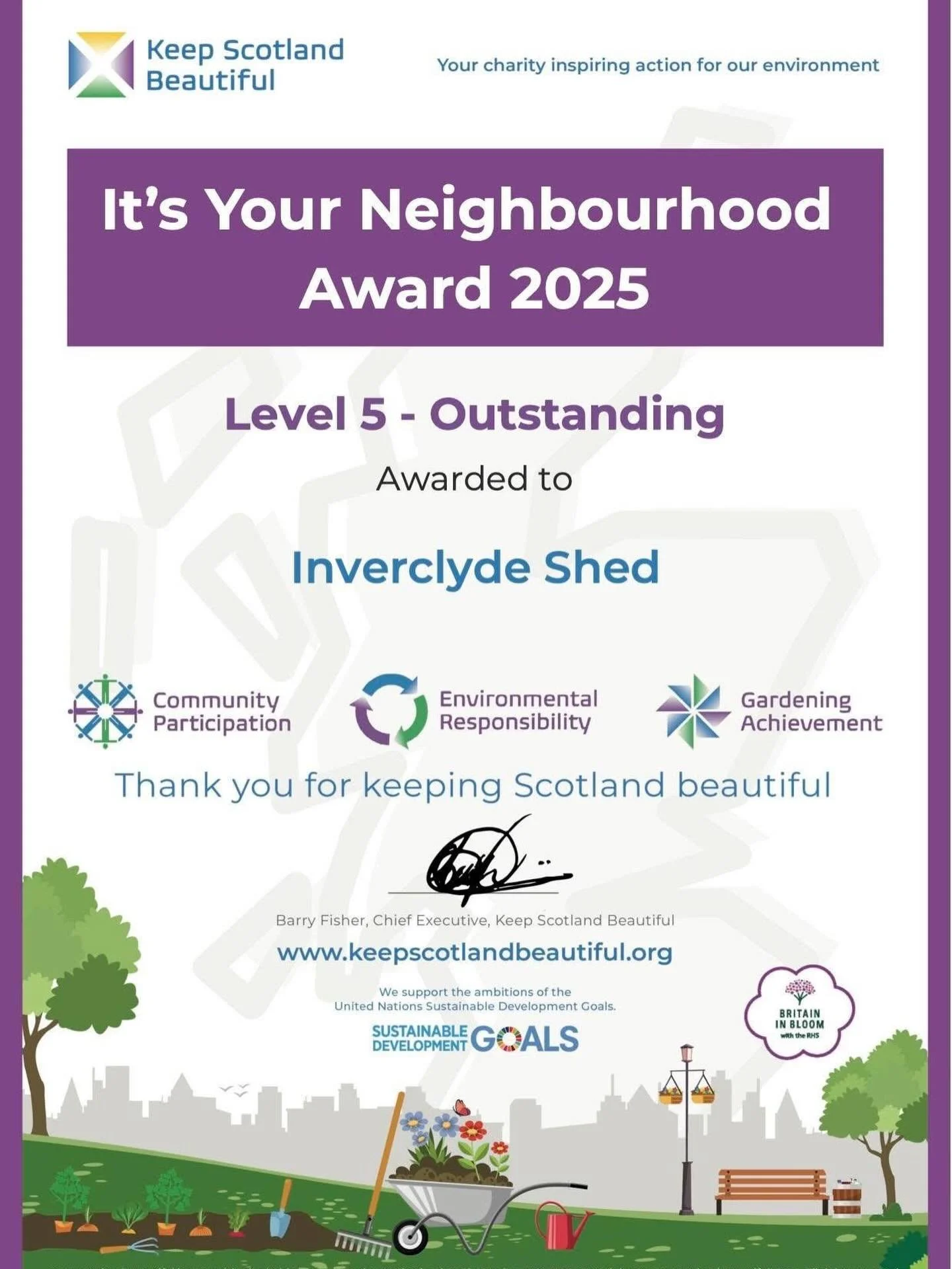 Well done to all of our volunteers that have given up their time to our growing spaces this year, from Port Glasgow, Greenock East, Greenock West and Gourock, they have been out in all weathers, maintaining &amp; developing our community gardens, orc