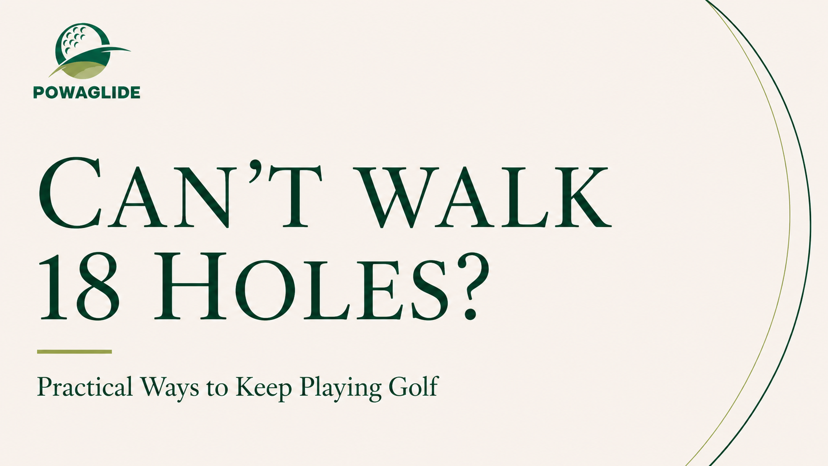 Can’t Walk 18 Holes? Ways to Keep Playing Golf