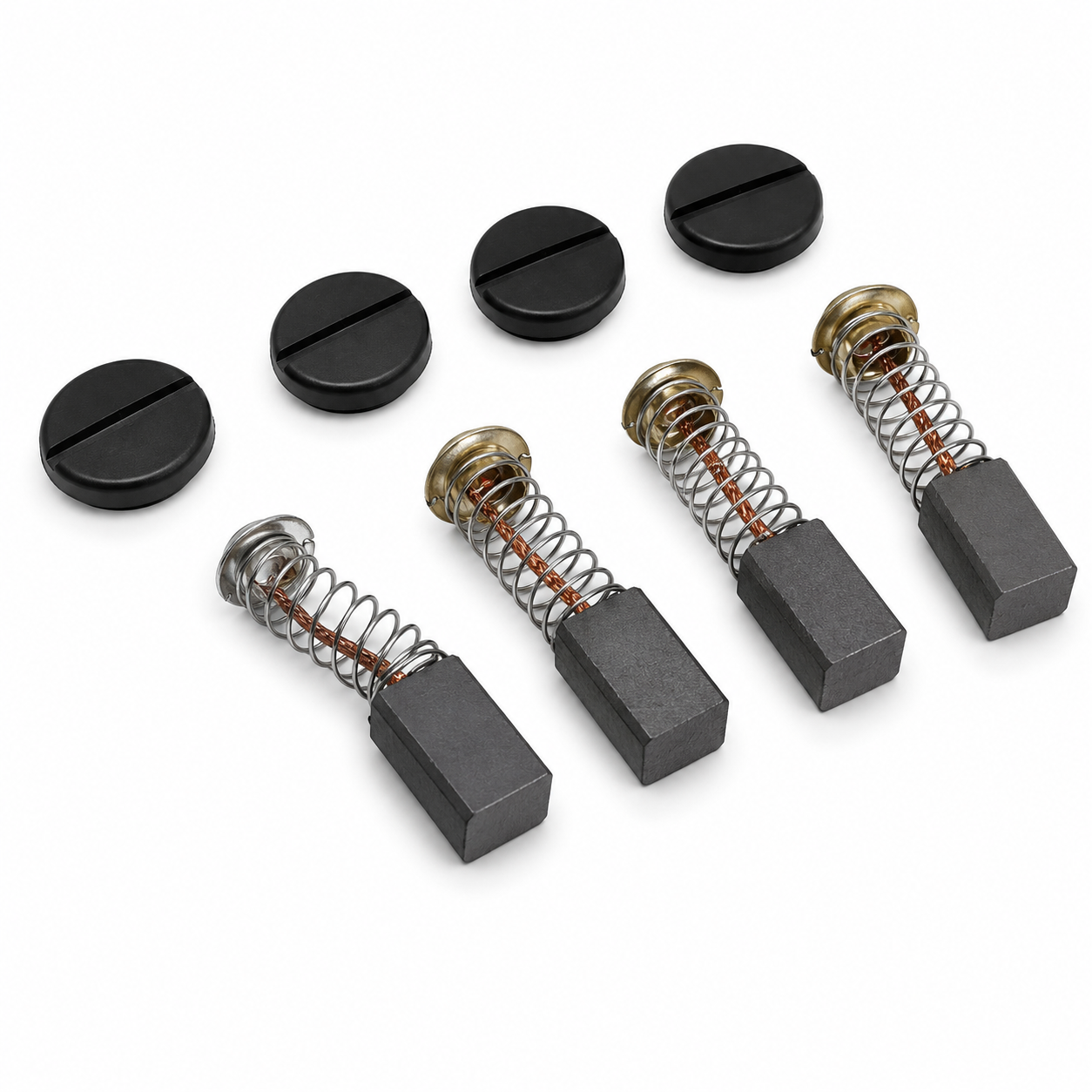 Golf Buggy Motor Brushes & Caps (Set of 4)