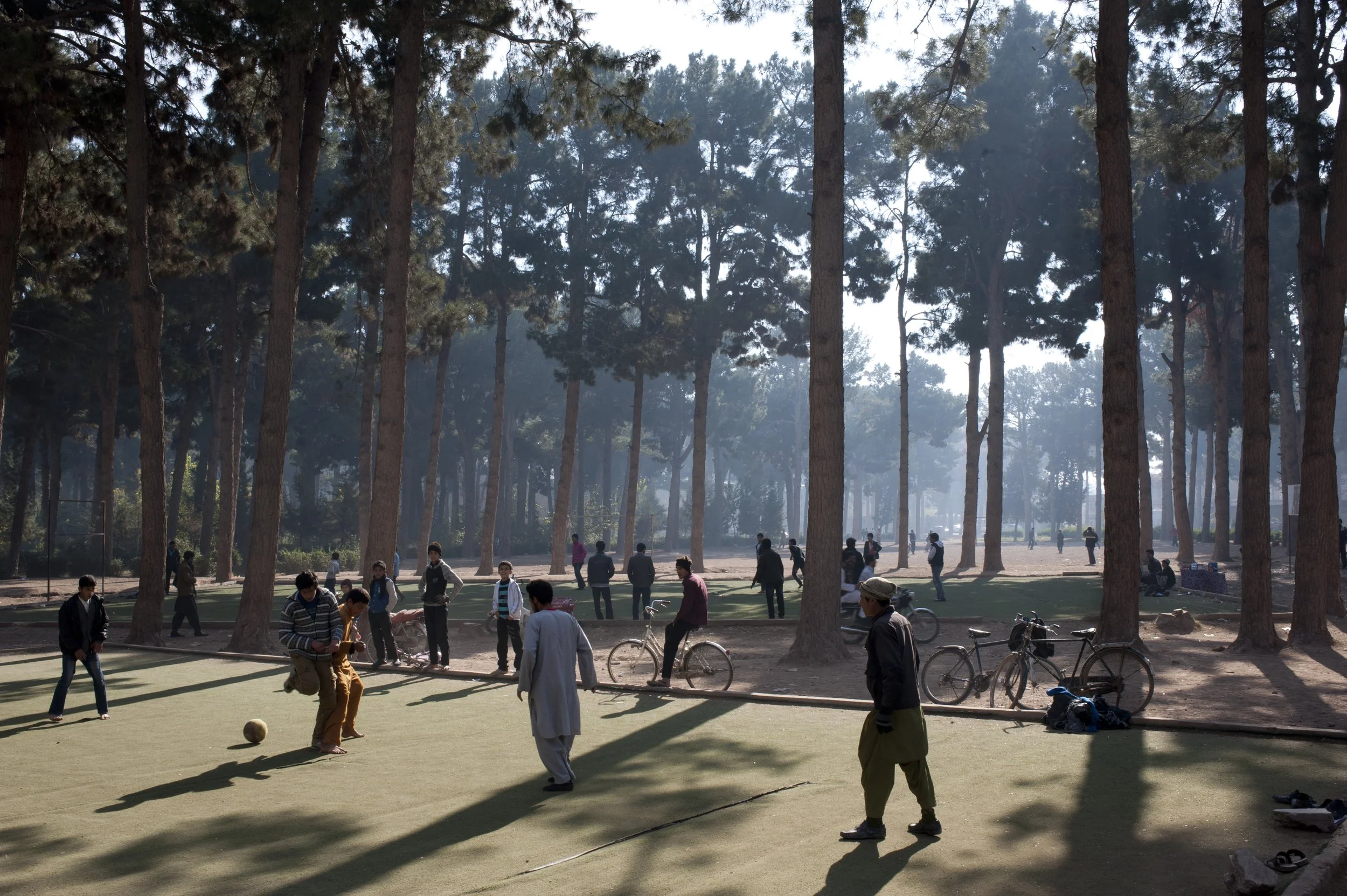 Kids playing football in Herat, 2012.