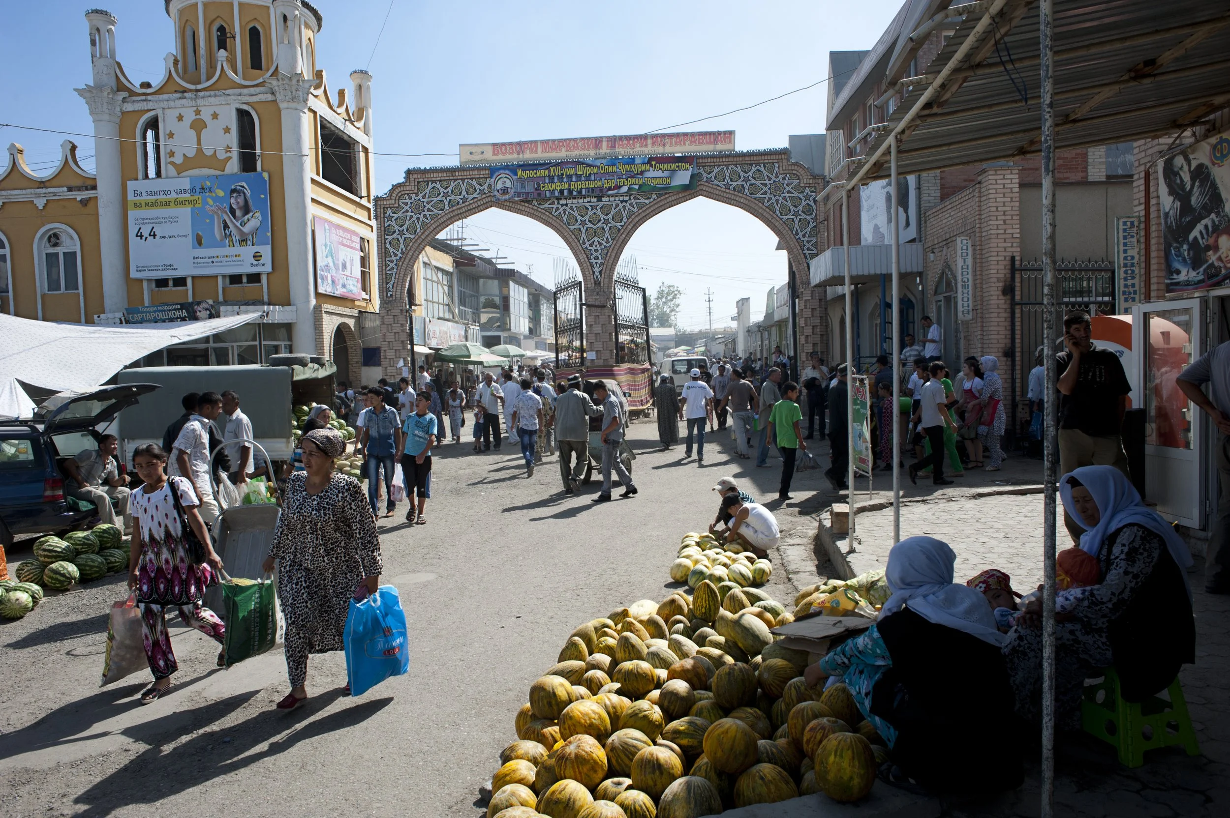 Istaravashan is one of the oldest cities in Central Asia. Once situated on the Silk Road, now it seems not much has changed since those days. Goods still come from China, and camels were replaced by trucks.