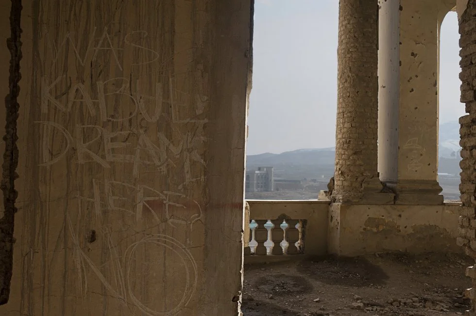 “Was Kabul dream here ? No”. Darul Aman, Kabul 2012 The walls of the Palace are covered with slogans, drawings and bullet marks. The slogans are written in English, Russian, Dari and Pashtun. Reading slowly from the walls, we learn a recent history o