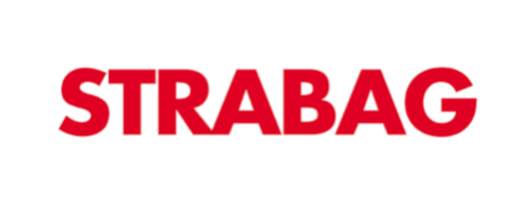 Logo der Marke Strabag in der Farbe rot