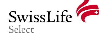 SwissLife Select Logo in Schwarz, Rot und Grau