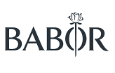 Logo der Marke Babor, consisting von stilisiertem Blütenmotiv und Schriftzug