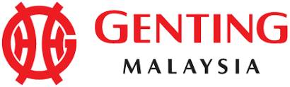 Genting Malaysia Logo mit rotem Symbol und rotem sowie schwarzem Text.