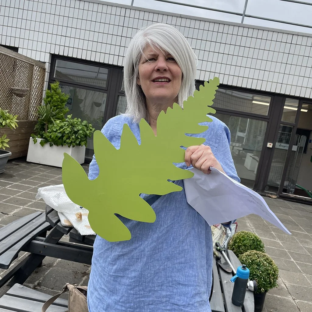 Lara Sparey and fern leaf in metal web .jpg