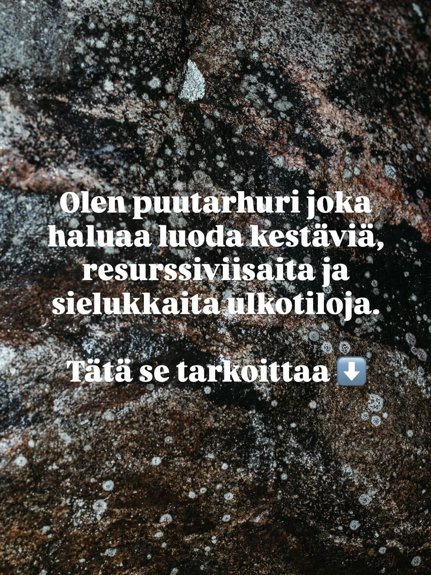 Kest&auml;vyys minun ty&ouml;ss&auml;ni tarkoittaa suunnittelua, joka huomioi luonnon omat prosessit ja uskokaa tai &auml;lk&auml;&auml; t&auml;m&auml; ei ole kaikille alan ammattilaisille yht&auml; t&auml;rke&auml;&auml; viel&auml; t&auml;n&auml;k&a