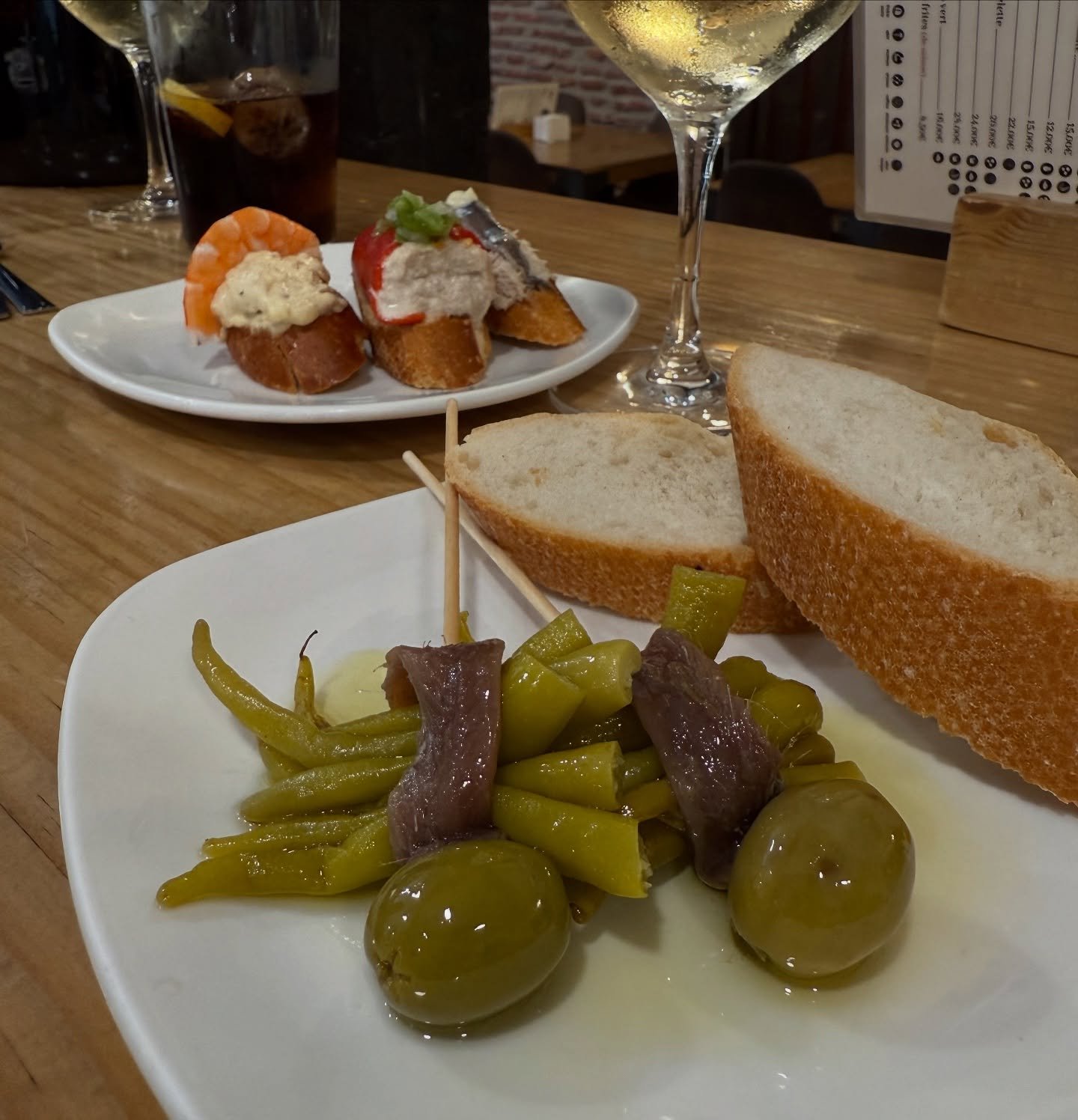 Gildas. 
New fav snack.
Chillies, olives, anchovies, oil.