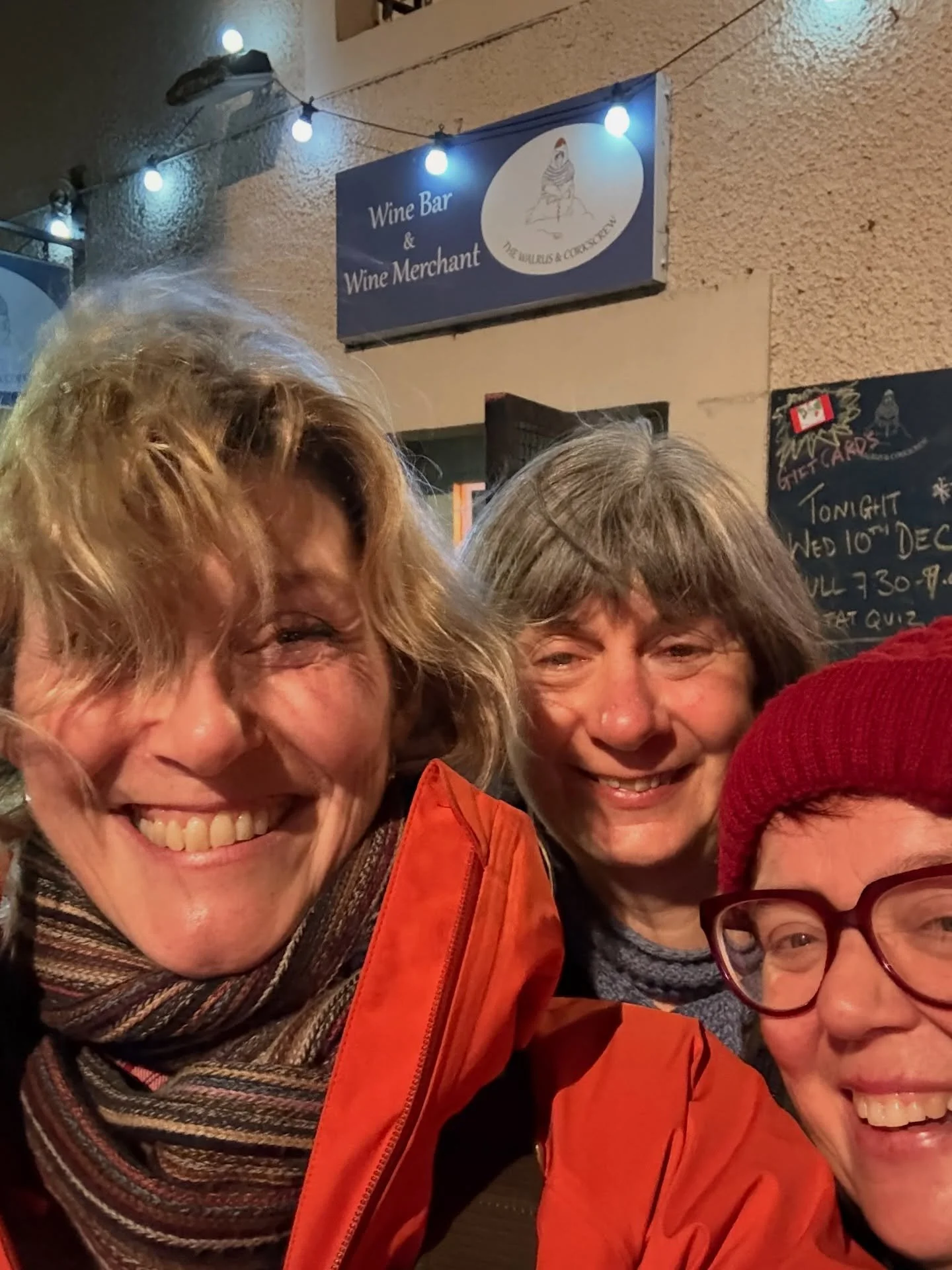 Happy faces of the &lsquo;Christmas Nuts&rsquo; who - shockingly- came third in the @thewalrusandcorkscrew_  Big Christmas Quiz tonight. Great fun, lots we (ahem) learned&hellip; and delicious wine, cheese and olives. Frankly relieved there was only 