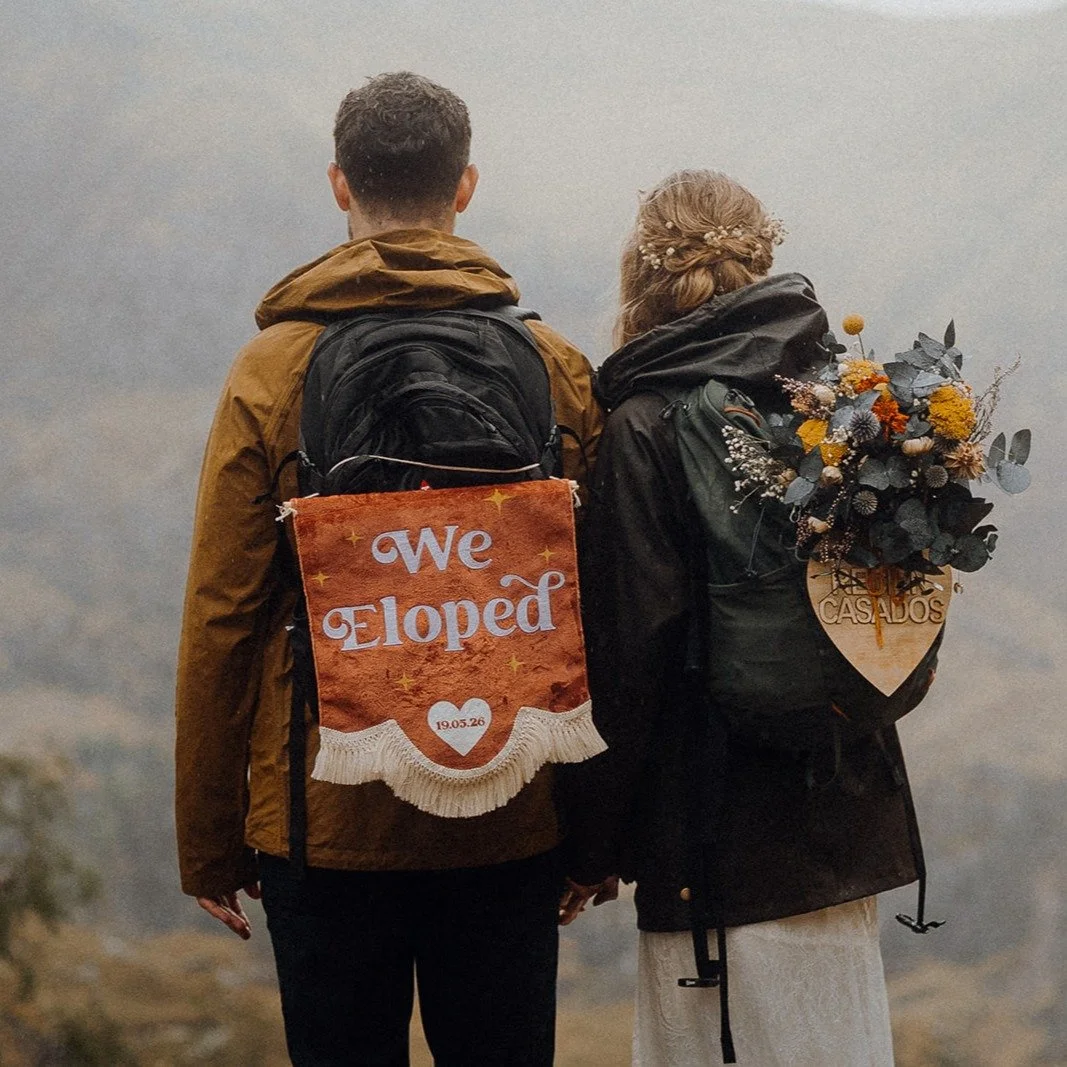 The secret is out!
Gemma and Ruben married in The Lost Valley in Glencoe last week - a secret, achingly romantic elopement (in the rain!) that was unapologetically, and without compromise... 'them'.
They first chose each other over a decade ago in Ch