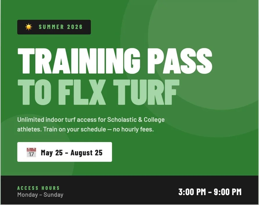 Beat the heat and come train this summer!! 🔥🥵☀️Family and student memberships are now available. Come get better in the offseason. Message or email us to reserve! #flxturf #yourhometurf
