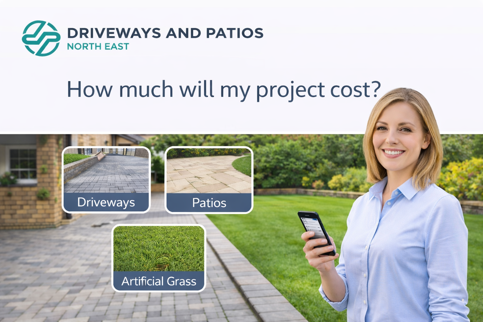 Free driveway and patio cost calculator for North East homeowners