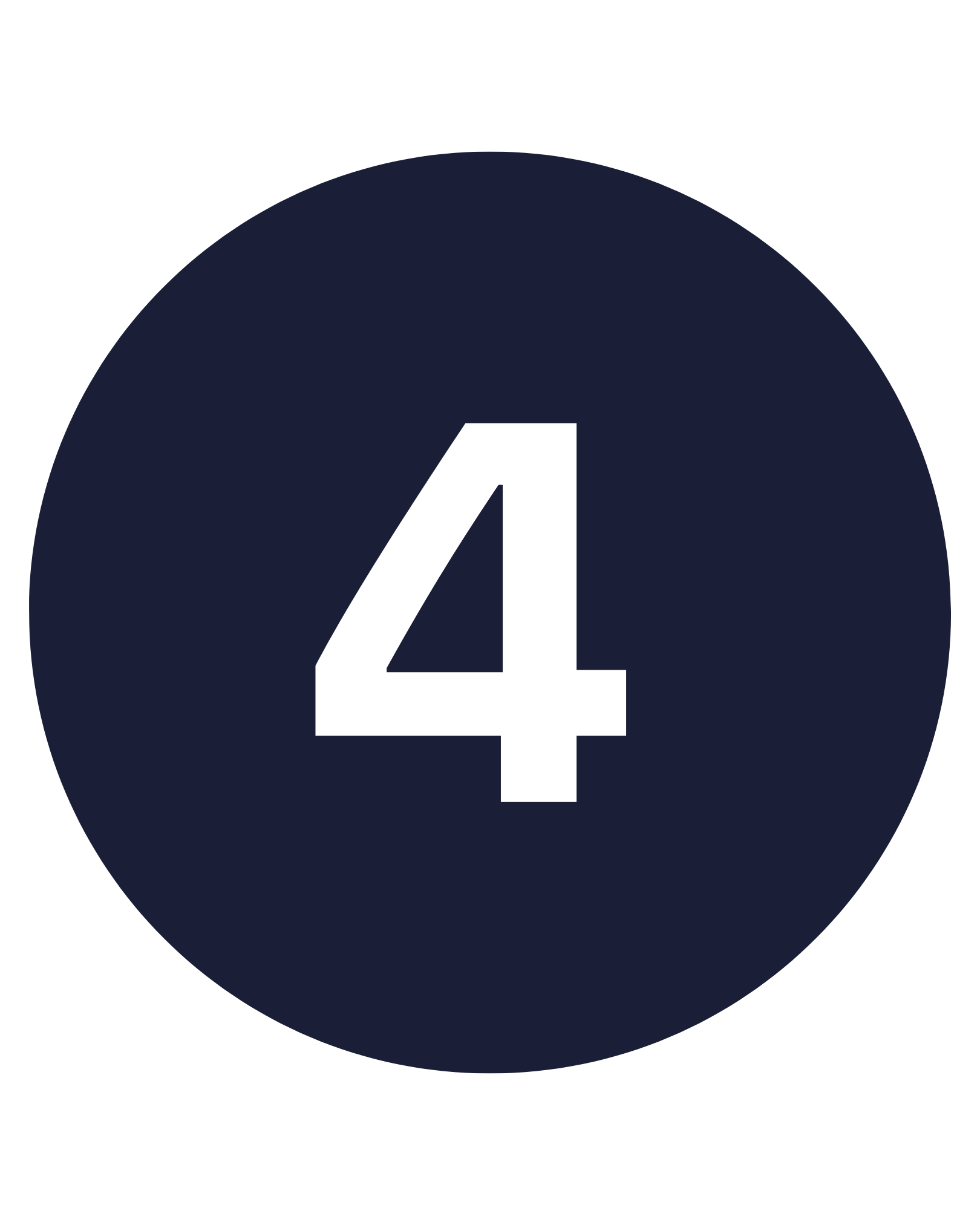 En knapp med teksten '4' på en blå bakgrunn.