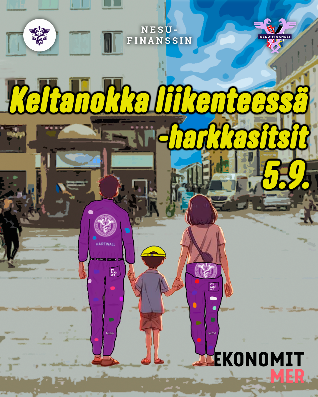 NESU-Finanssin Keltanokka Liikenteessä Harkkasitsit