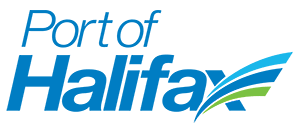 Port of Halifax logo with stylized waves in blue and green.