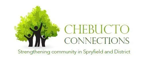 Logo of Chebucto Connections featuring a green tree with silhouettes of three people and the text "Strengthening community in Spryfield and District."