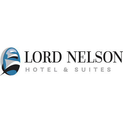 Logo of Lord Nelson Hotel and Suites with stylized ship graphic.