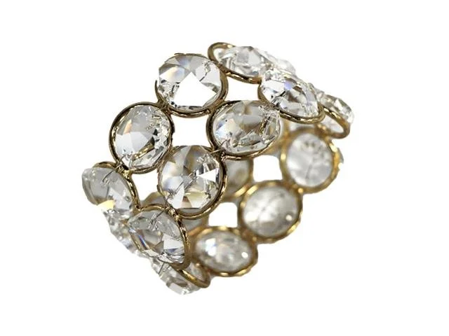 Crystal Elegance Napkin Rings - Silver or Gold