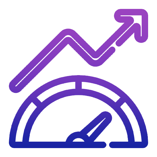 Abstract purple and blue geometric arrow graphic