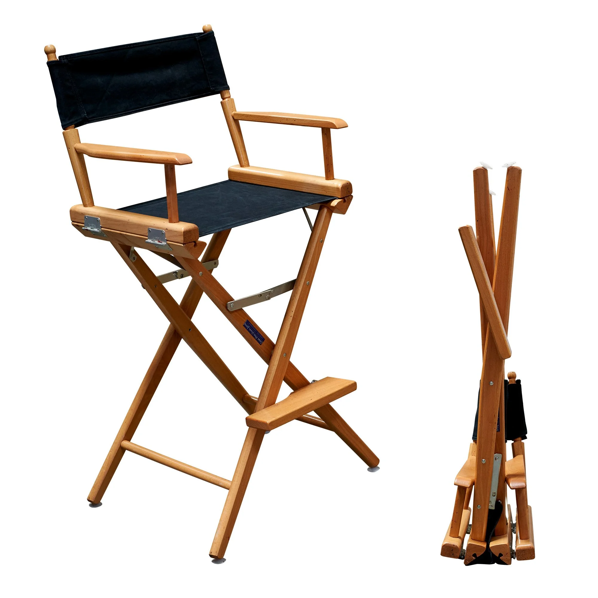 A Director Chair open next to a folded model