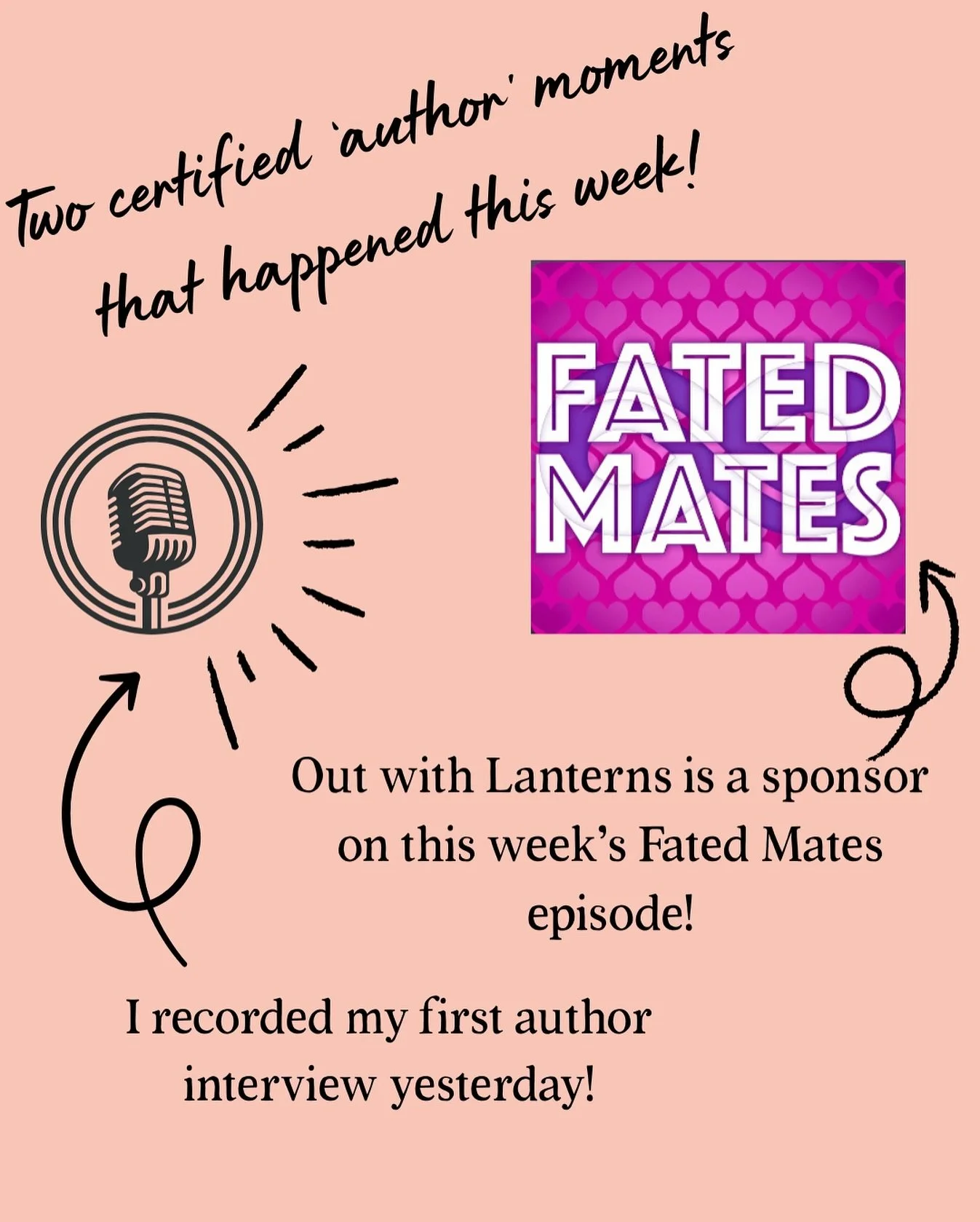 Loves! Two exciting things happened this week! First off, OUT WITH LANTERNS is one of this week&rsquo;s @fatedmatespod sponsors! This is a pinch-me moment - I&rsquo;ve been listening to the podcast for years and to have my own book listed in the show
