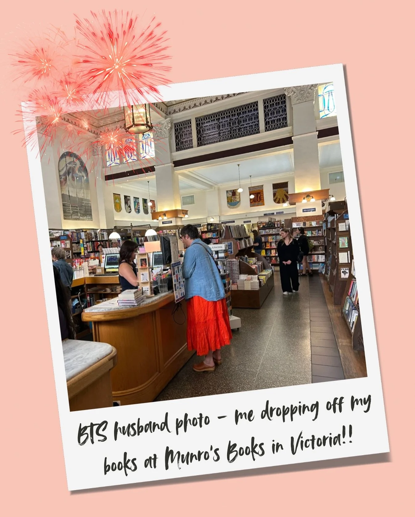 OMG, friends! This happened yesterday - my sweet, sneaky love captured me dropping off print copies (plus book plates and stickers) of OUT WITH LANTERNS at the legendary @munrobooks ! This is truly a pinch me moment. I didn&rsquo;t even dare to hope 