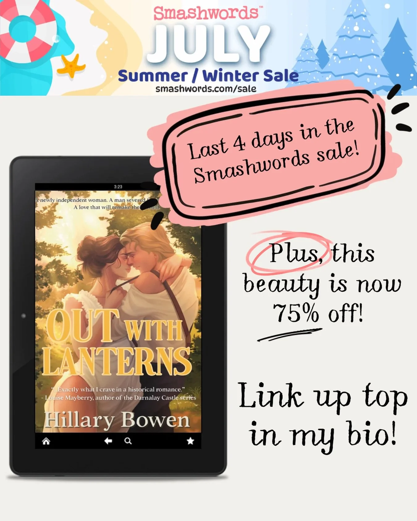 The @smashwordsbooks Summer/Winter sale is almost over, so I&rsquo;ve discounted OUT WITH LANTERNS even more for the last few days. Have fun and find some new favourite authors! #swsale2026 #smashwords