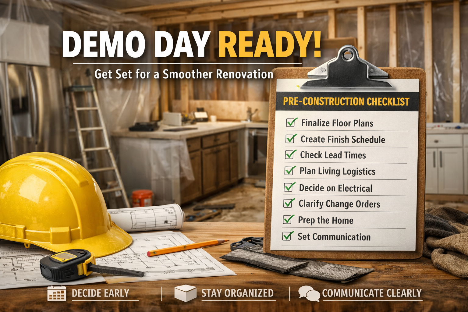 Demo-Day Ready: The Pre-Construction Checklist That Saves Your Timeline (and Your Sanity)