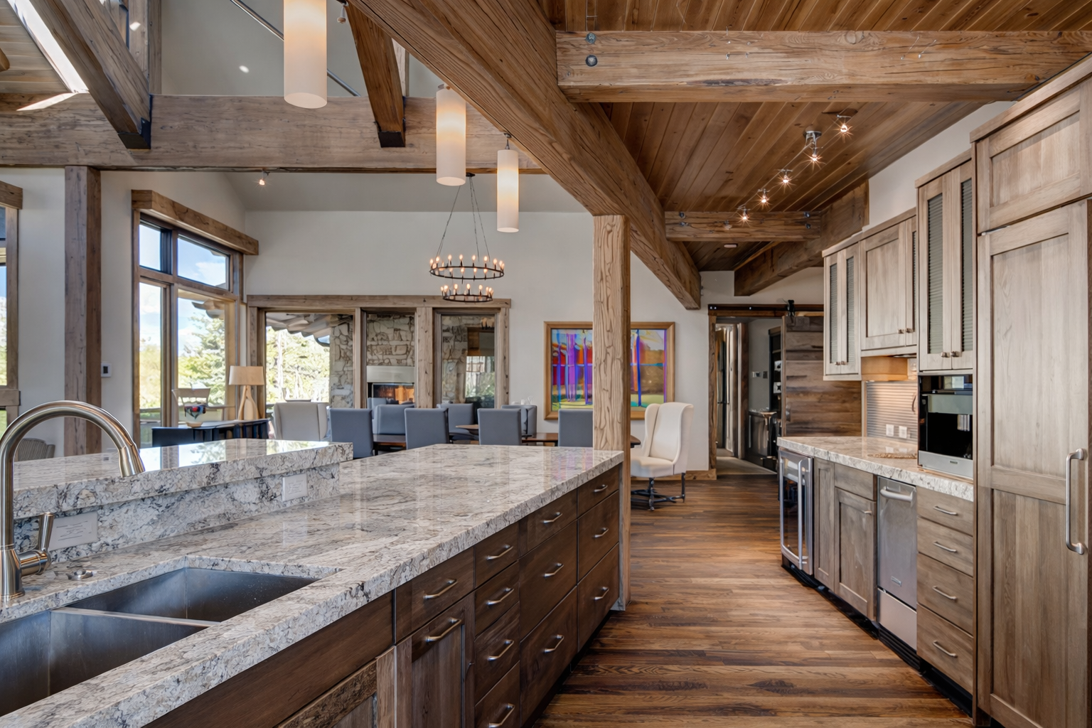 Luxury kitchen and bath renovation in Evergreen Colorado mountain home by Gold Hill Builders CO contractor