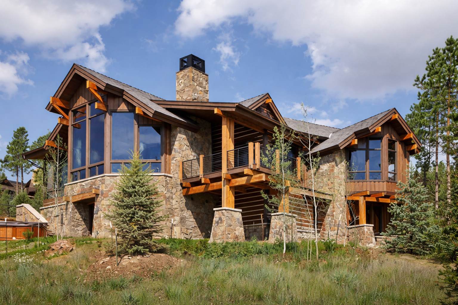 Custom luxury mountain home built by Gold Hill Builders in Evergreen, Colorado