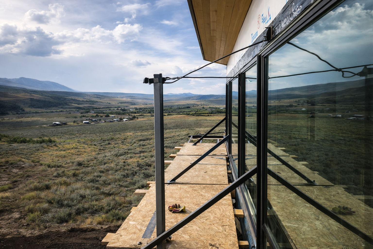 New construction home building in Evergreen Colorado with mountain valley views by Gold Hill Builders