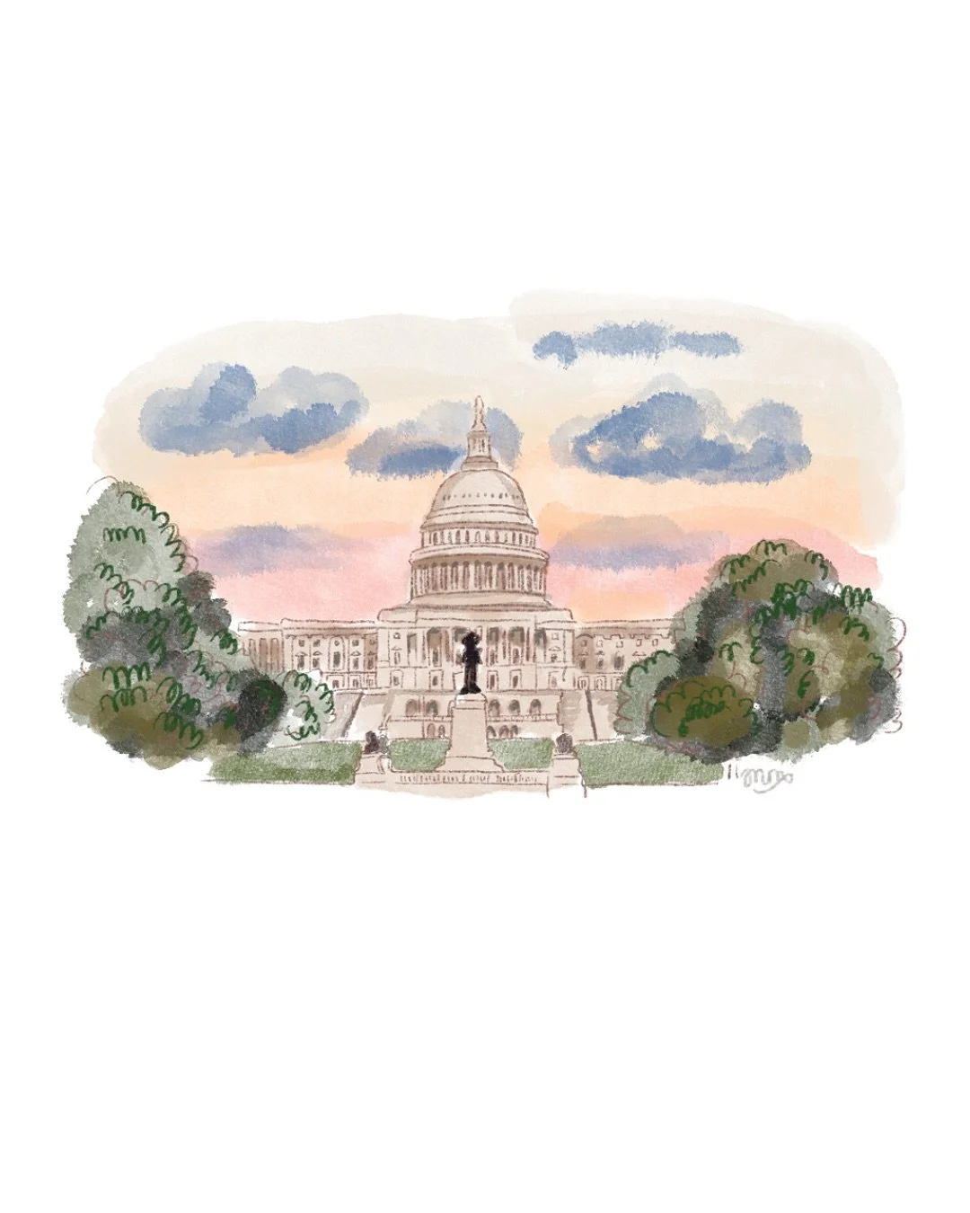 Here&rsquo;s some of the illustrations I made for one of my friend&rsquo;s wedding! She and her new husband used places significant to their relationship instead of numbers to mark the dinner tables! They live in Washington D.C. so of course they wan