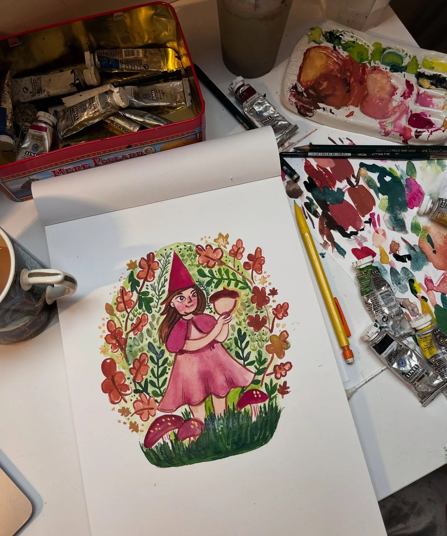 A messy WIP ! I&rsquo;m trying to participate in #peachtober but honestly I&rsquo;m not sure how you all pump out such amazing, creative illustrations every day for a month! 🙈 This is for the first day: acorn! I&rsquo;m gonna try to participate how 