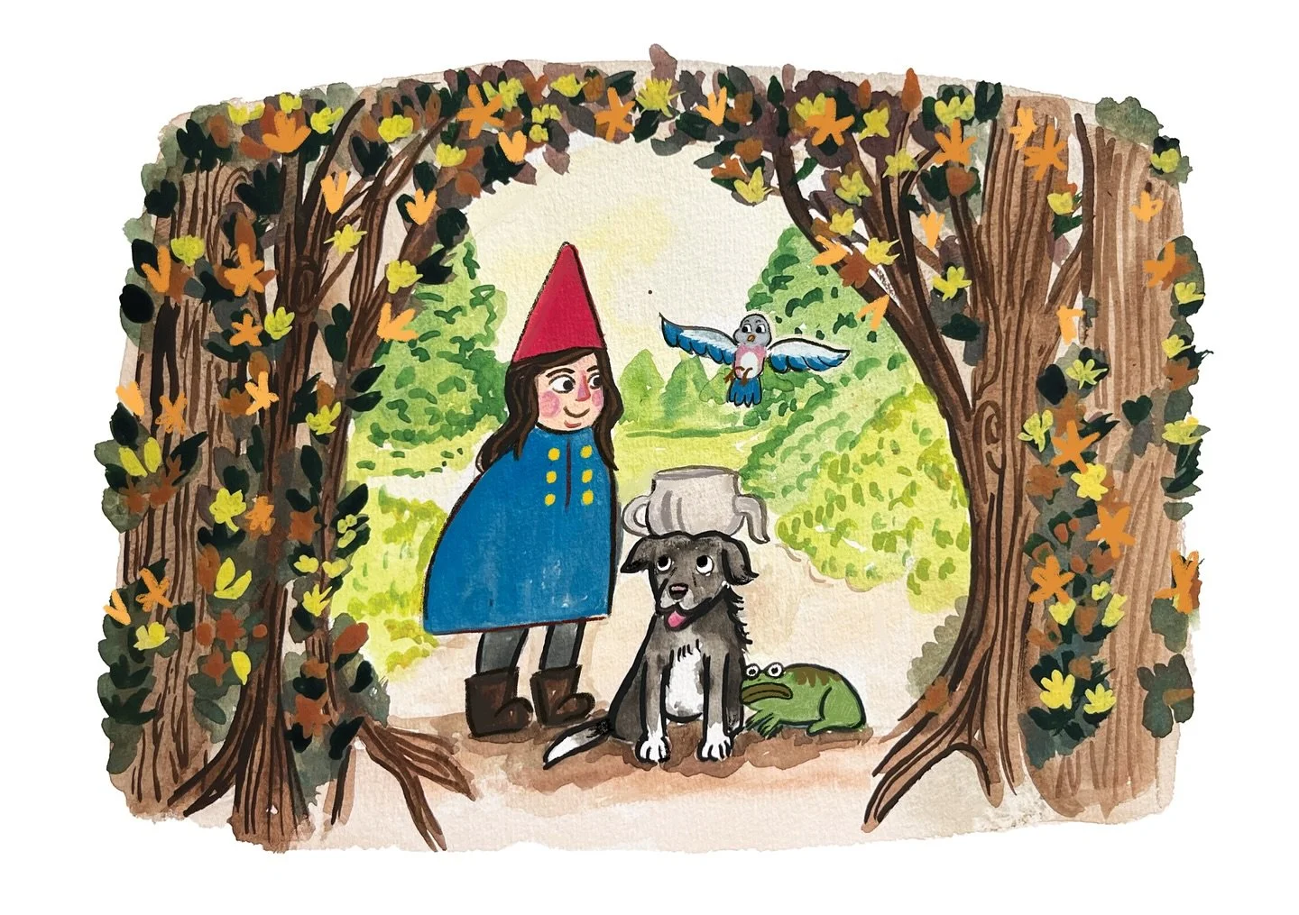 Ain&rsquo;t that just the way! 🎃 I just finished rewatching Over the Garden Wall again and what a silly, goofy, perfection of animated series. I wanted to recreate it just for funzies with my bf&rsquo;s dog Lisa as my sidekick hehe. 

Have y&rsquo;a