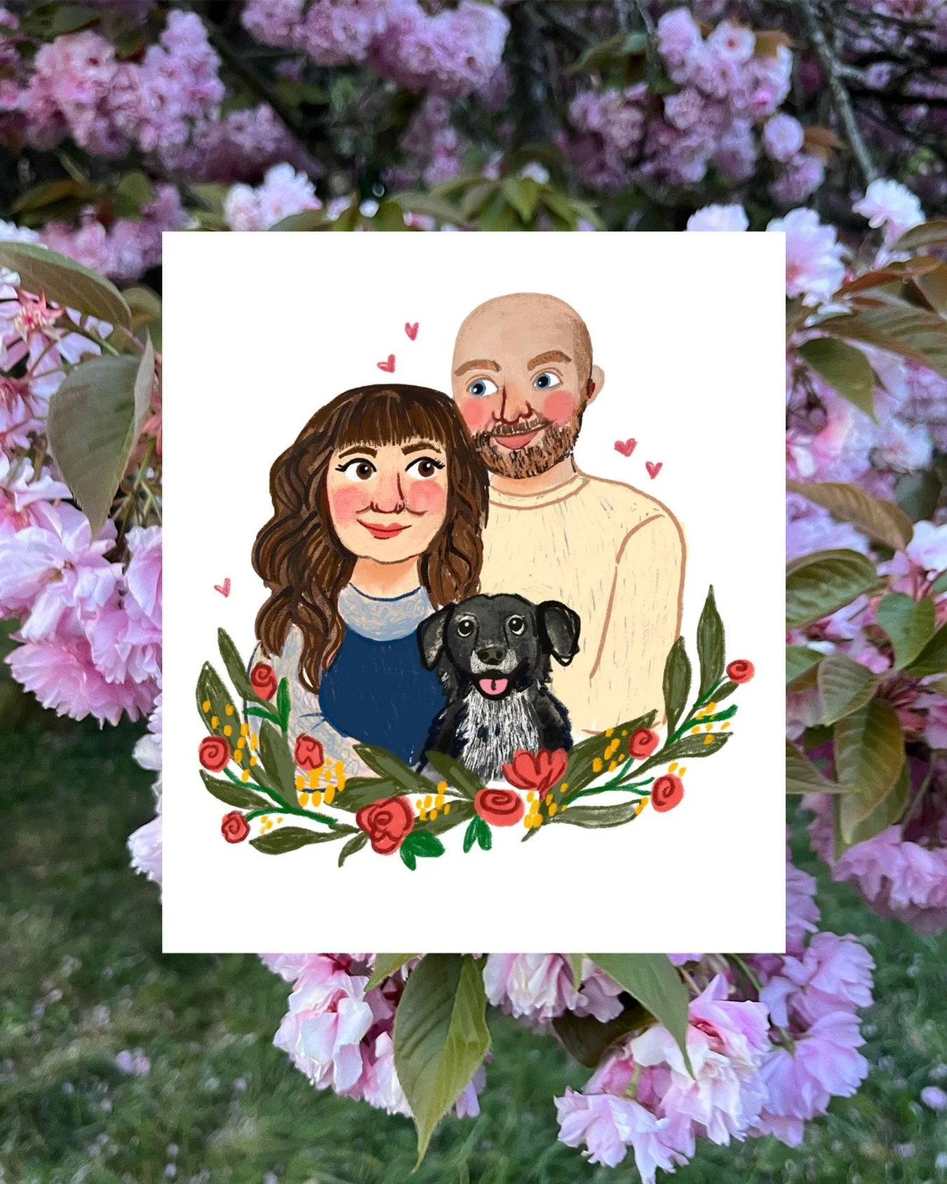 Some cute personal news - I moved in with my boyfriend and his pup Lisa this weekend! I painted this as a Christmas gift and never posted it, but soon it will hopefully be hanging on our walls somewhere.

I have a lot of ideas for our new place inclu