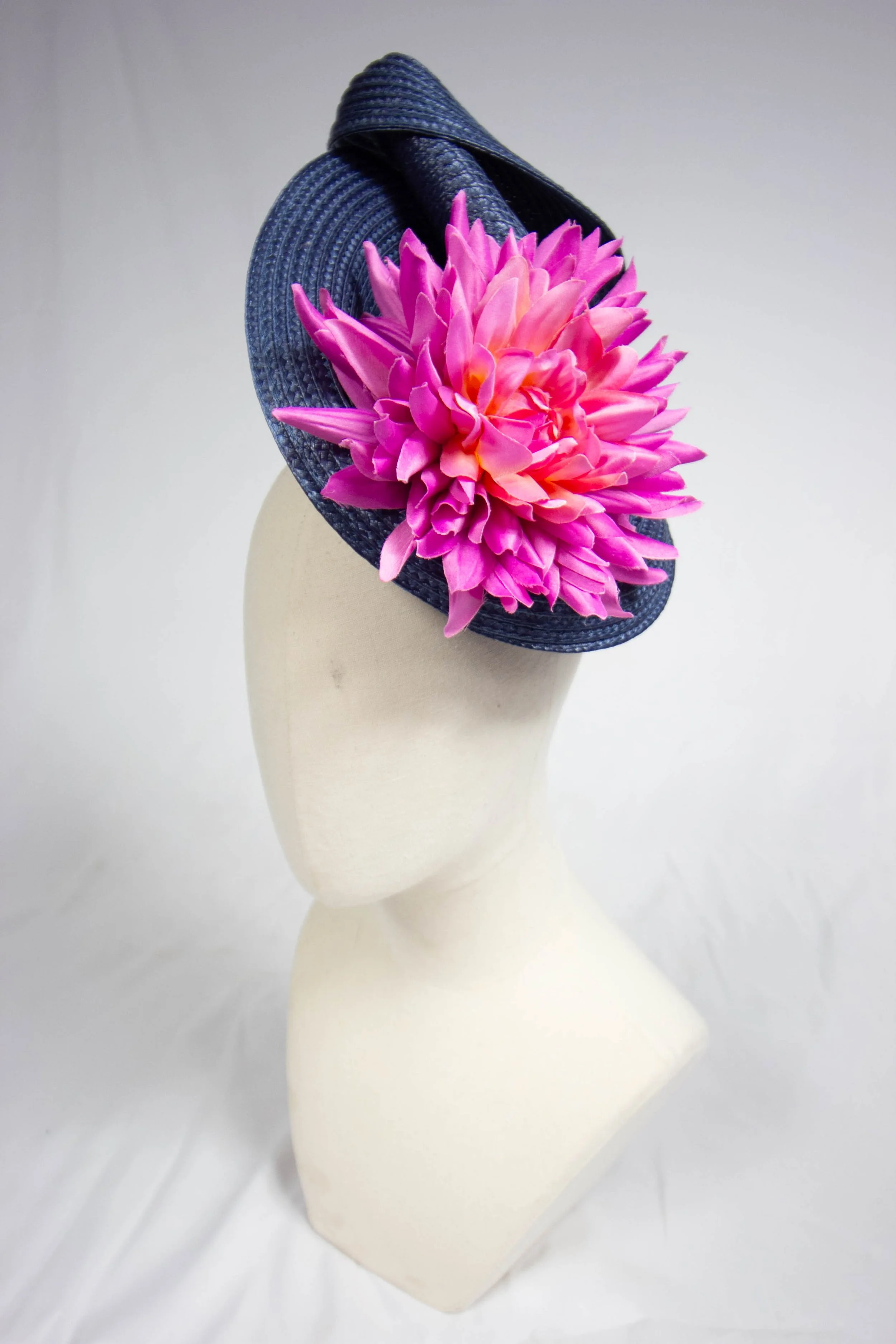 Navy Dahlia Statement Headpiece