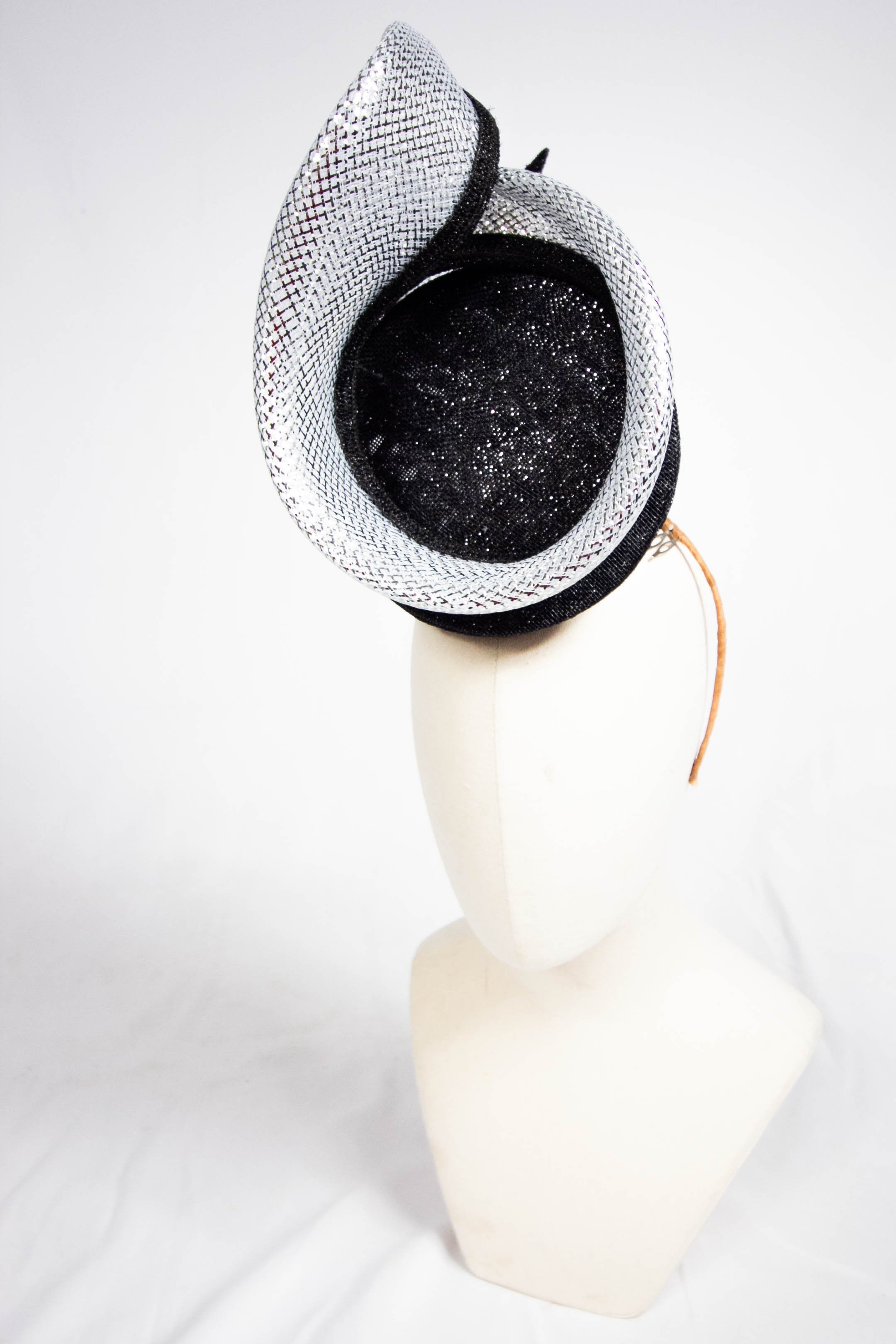 Black & Silver Elegance Percher Hat