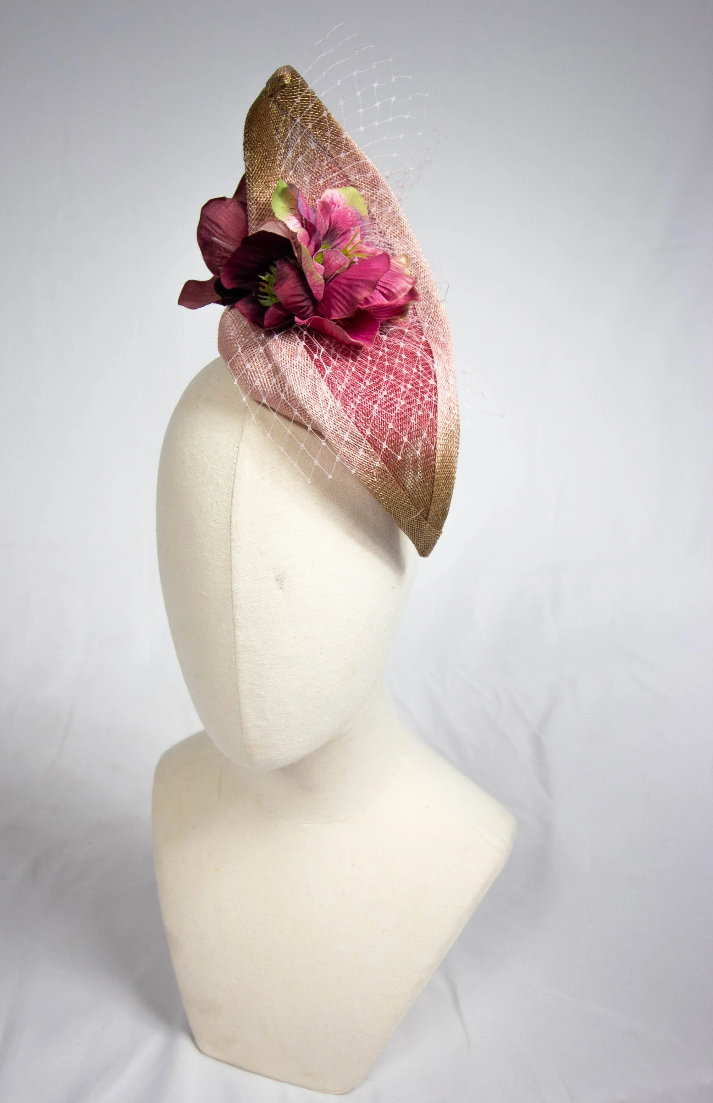 Pink Serenity Floral Headpiece with Veil
