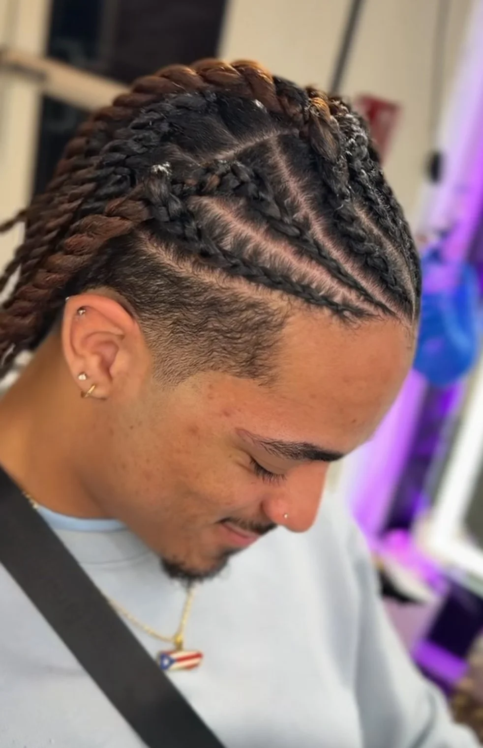 Braid & Fade with feed in hair- 2 services