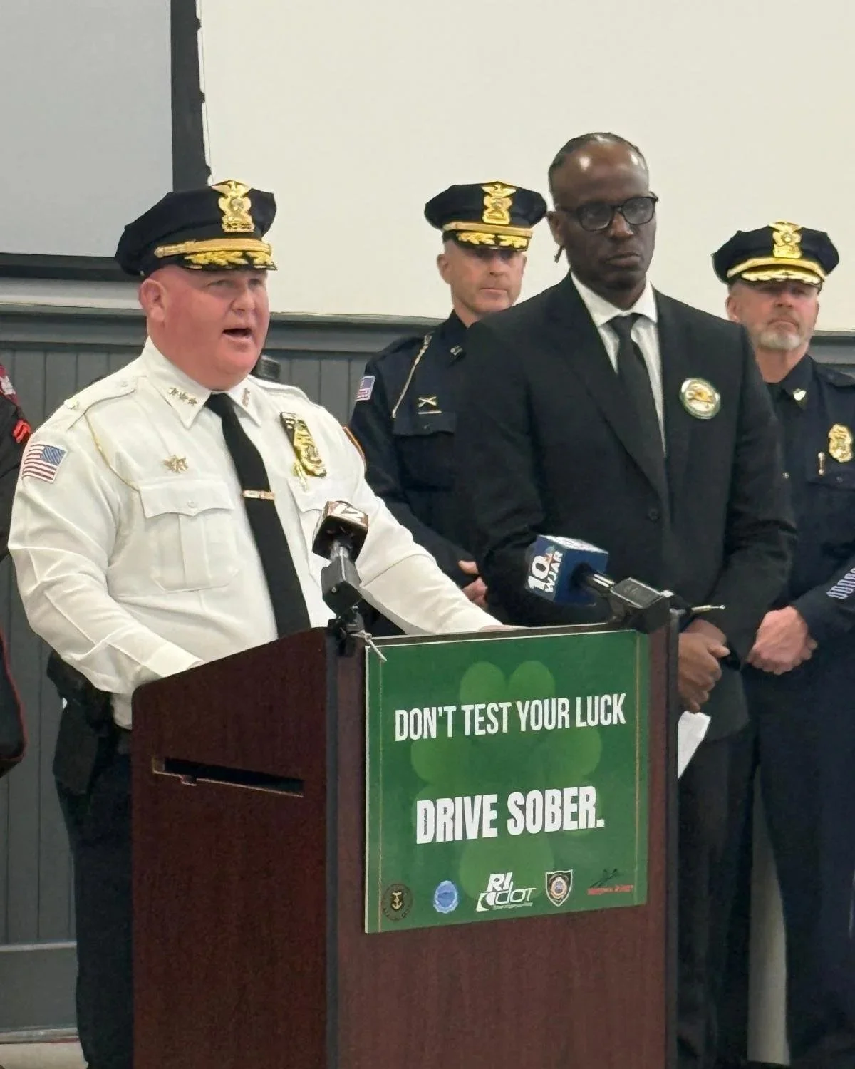 "Don't Test Your Luck, Drive Sober" - Community Leaders Deliver St. Patrick's Day Safety Message in Newport, Highlight "Ride the Wave" and the BAT Mobile Middletown