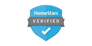 HomeStars Verified badge featuring a blue shield with a white checkmark.