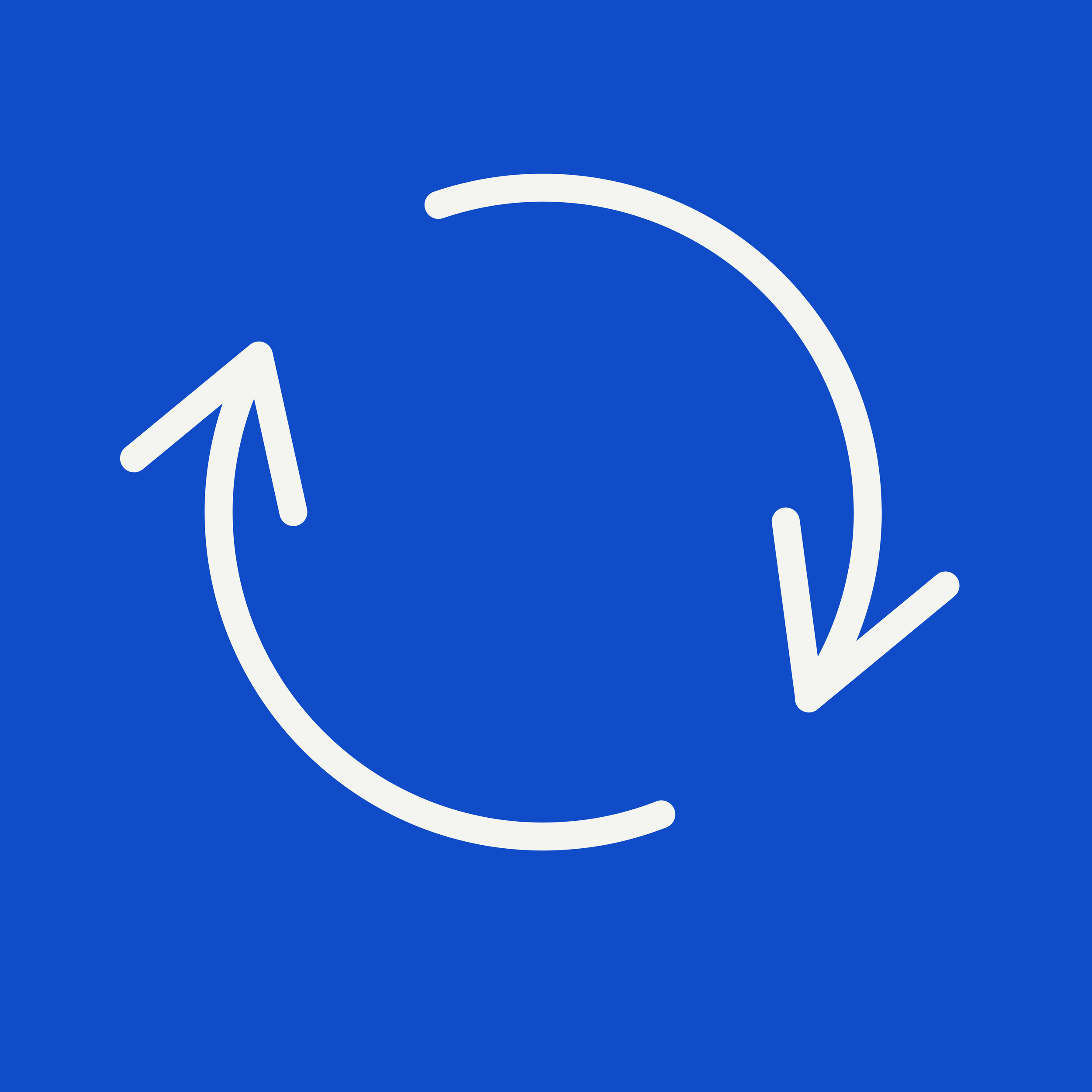 A blue background with a white circular arrow indicating a refresh or reload action.