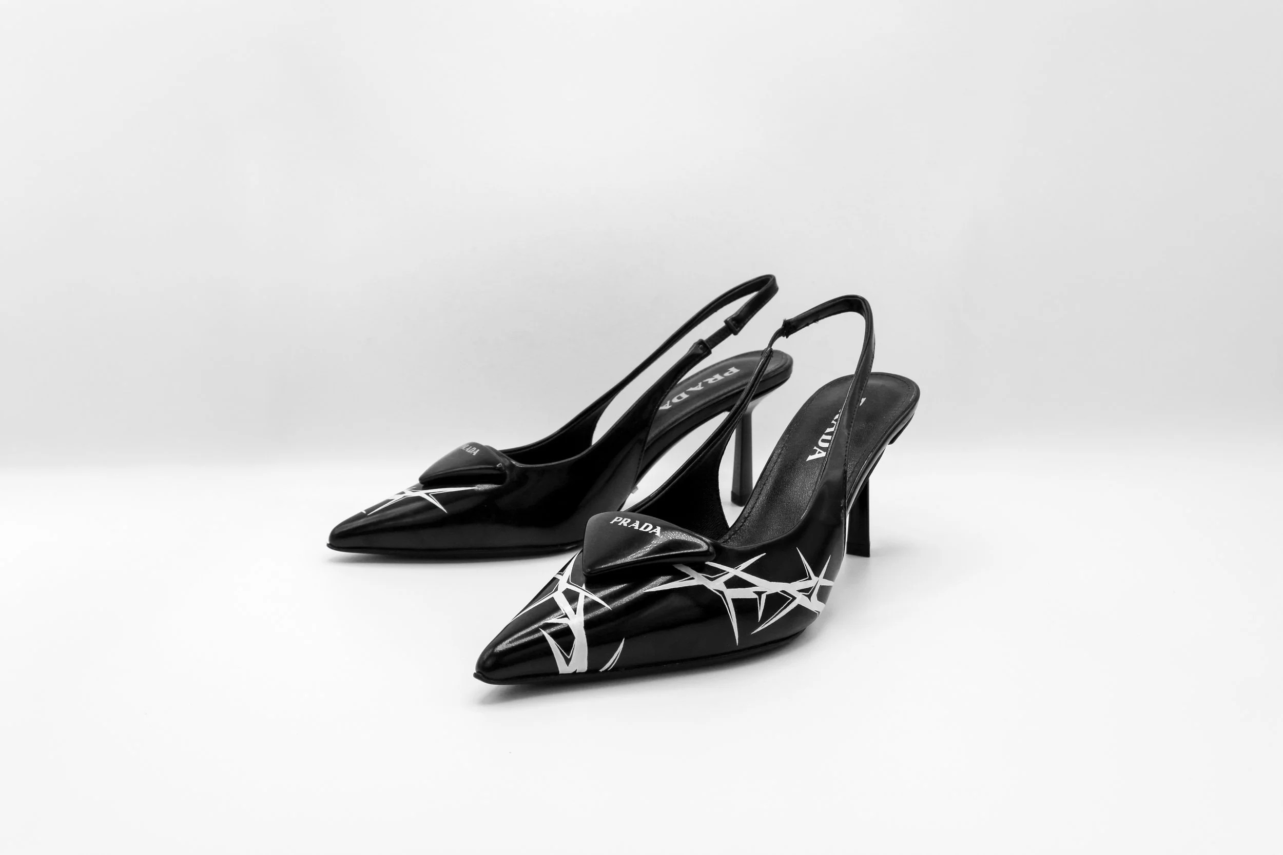 Tattooed Prada slingback heels by ARTIMUS INK — Artimus Ink