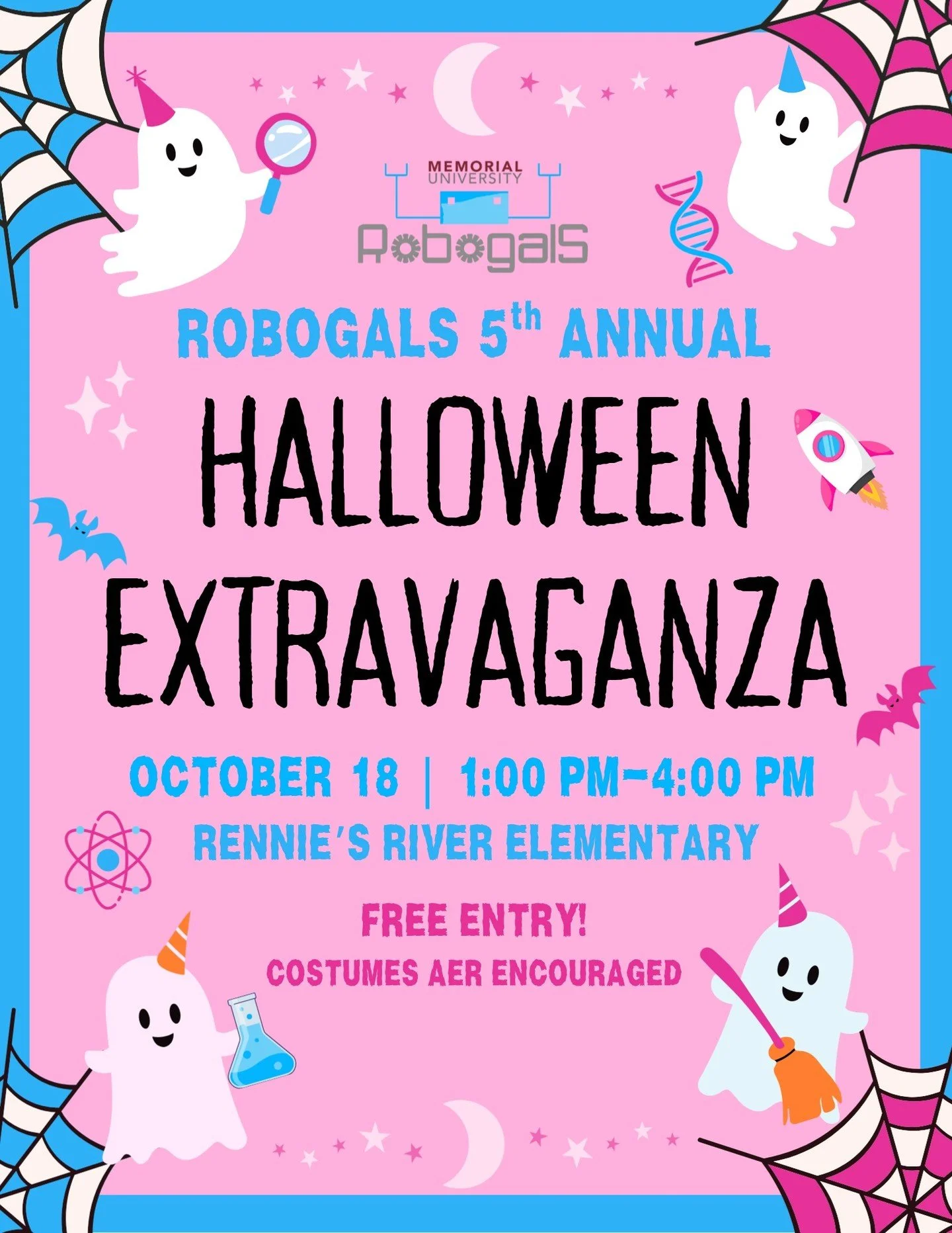 It&rsquo;s that 𝘴𝘱𝘰𝘰𝘬𝘵𝘢𝘤𝘶𝘭𝘢𝘳 time of year again! ✨👻

Join 𝐌𝐔𝐍 𝐑𝐨𝐛𝐨𝐠𝐚𝐥𝐬 for our 𝟓𝐭𝐡 𝐀𝐧𝐧𝐮𝐚𝐥 𝐇𝐚𝐥𝐥𝐨𝐰𝐞𝐞𝐧 𝐄𝐱𝐭𝐫𝐚𝐯𝐚𝐠𝐚𝐧𝐳𝐚, an afternoon filled with science, creativity, and Halloween fun for kids! 🧪🦇

📍