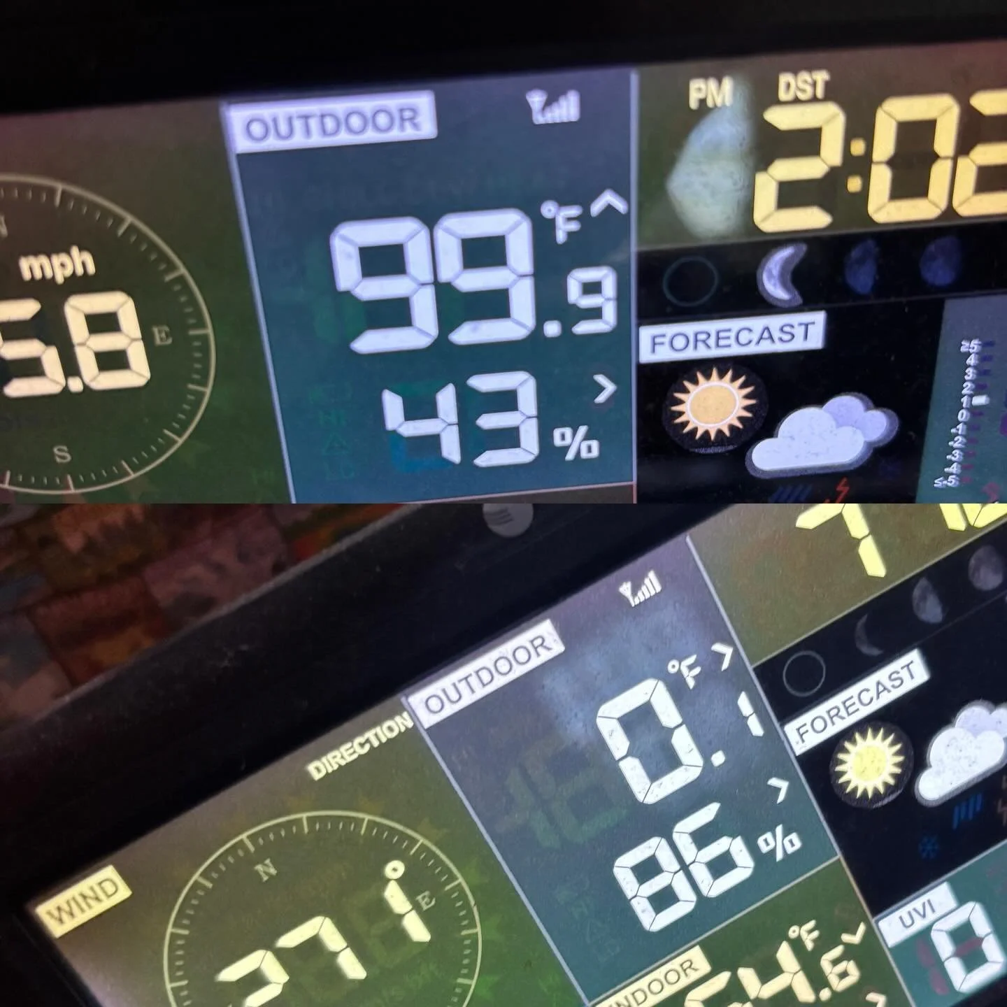 From June 24, 2025 to Jan 31, 2026. 
Quite the season here in Kingston!

(99.9 was our actual peak back in June-  It actually bottomed out at -1.1 this morning, but I neglected to take a photo)