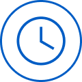 Clock icon showing the time.