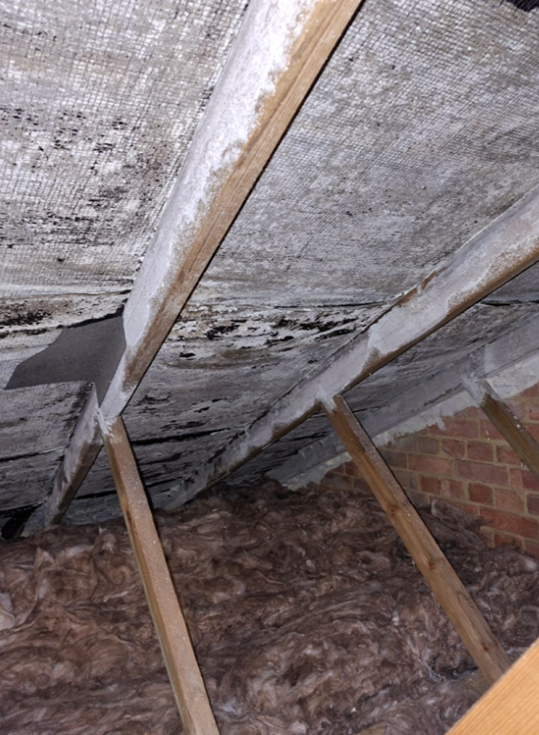 Spray foam left o membrane and riped membraine