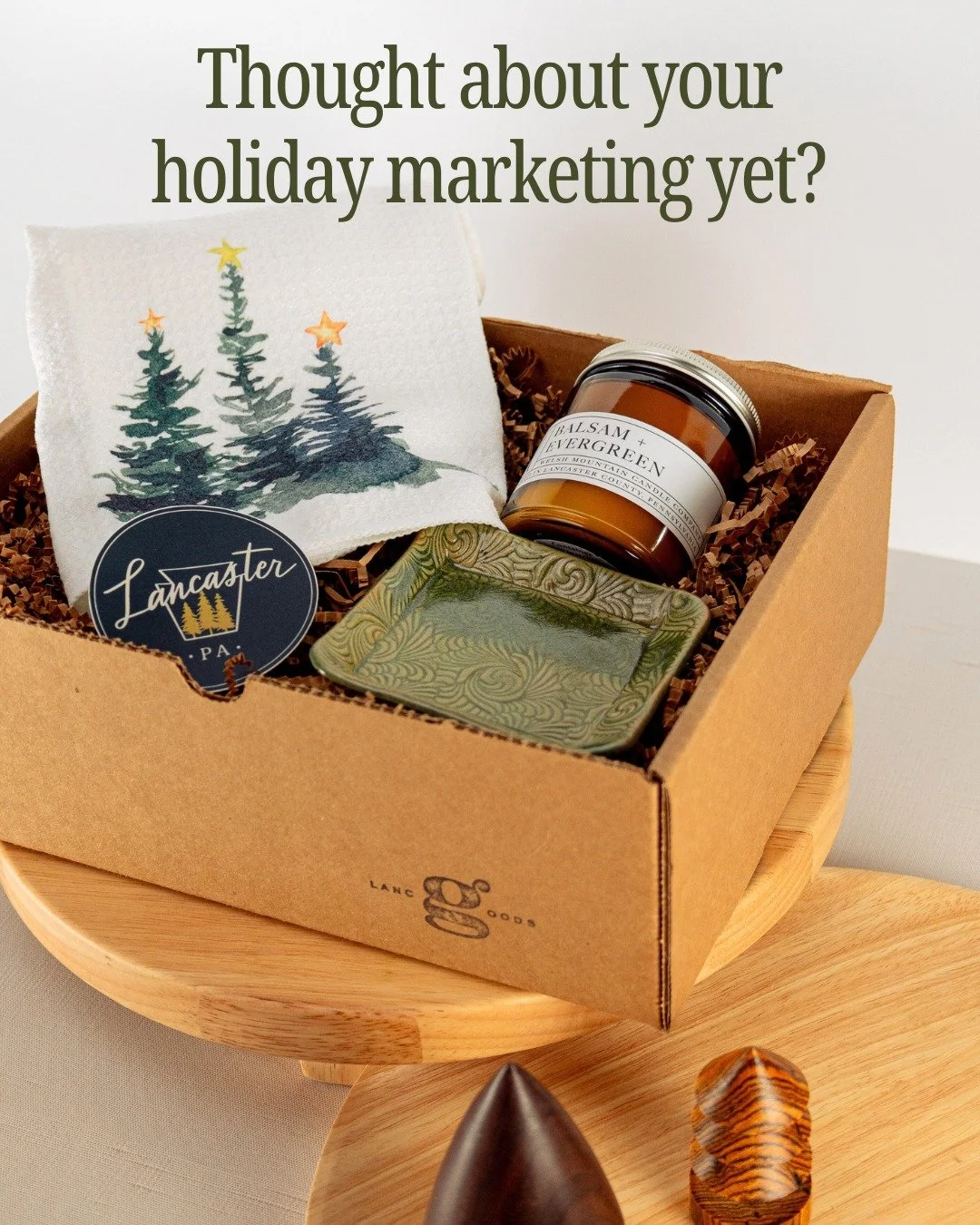 Have you thought about your holiday marketing yet? 
If not, consider this your sign to get started.

This photo is from LancGoods holiday campaign last year, and I&rsquo;ve already started shooting their 2025 holiday products to make sure they&rsquo;