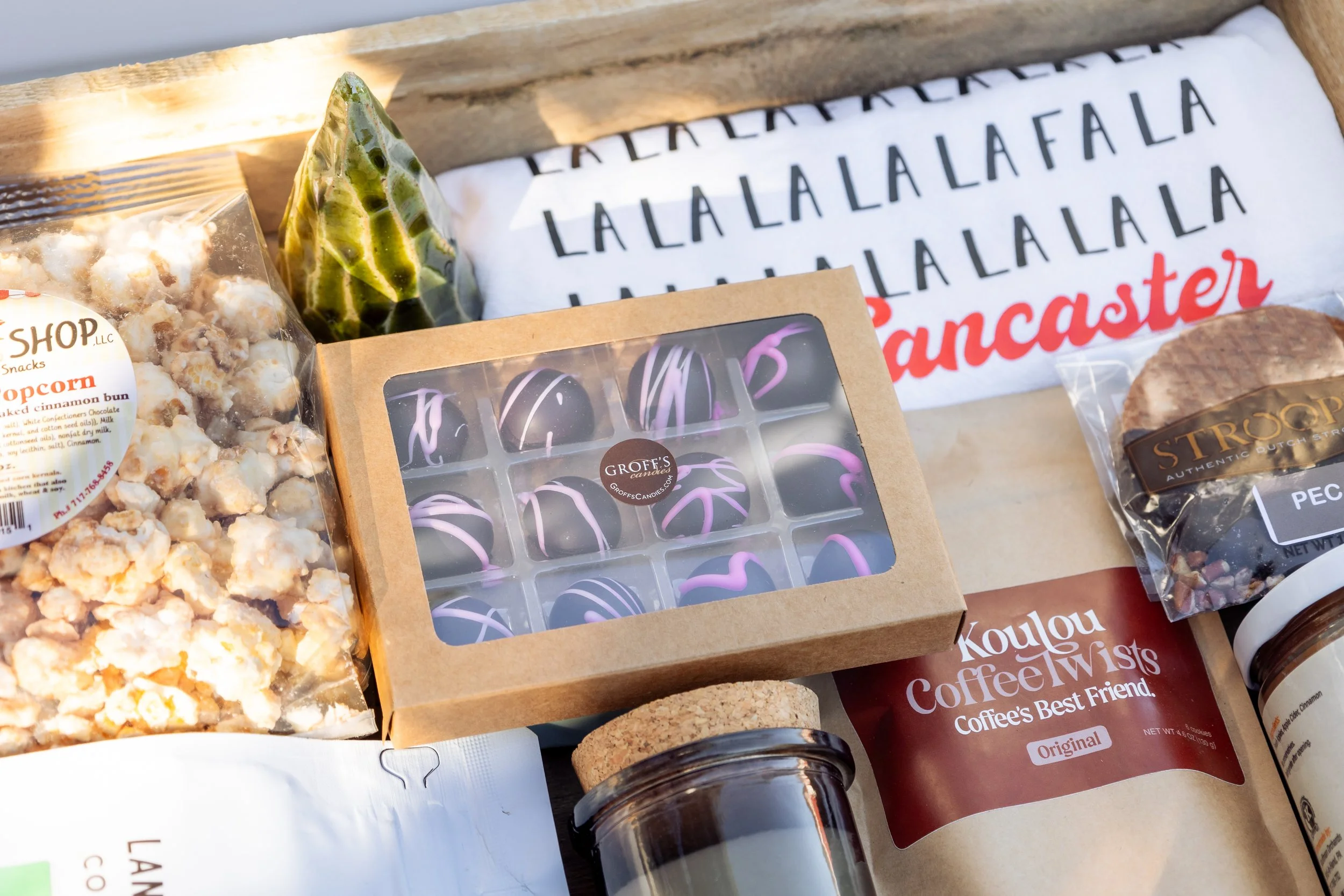Product photography showcasing LancGoods gift boxes and curated products, styled with natural light and clean backgrounds to highlight packaging, textures, and the overall gifting experience.